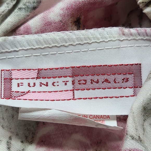 Functionals vintage A-Line floral midi skirt w/ belt, elastic waist & pockets - Picture 6 of 8